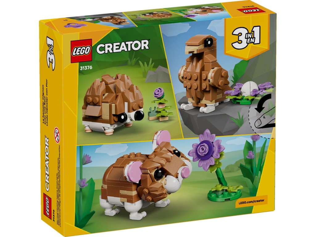 31376 LEGO Creator Милый хомяк с цветком 3 в 1