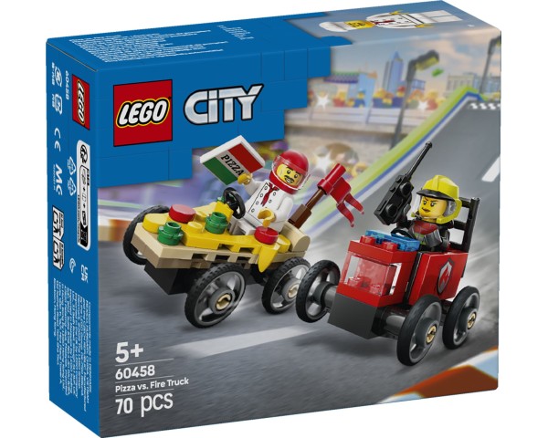 60458 LEGO City Набор гоночных машин «Пицца против пожарной машины»