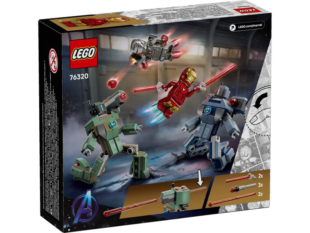 76320 LEGO Marvel Железный человек и Военная машина против дронов-молотов