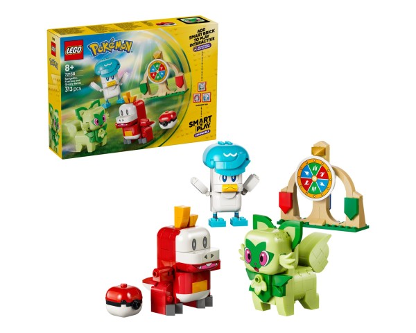 72158 LEGO Pokemon Smart Play Спригатито, Фуэкоко и Кваксли сражаются друг с другом