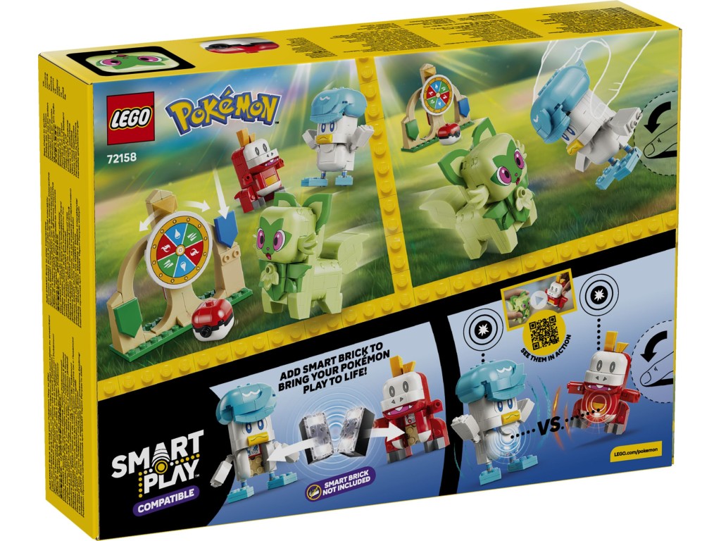 72158 LEGO Pokemon Smart Play Спригатито, Фуэкоко и Кваксли сражаются друг с другом