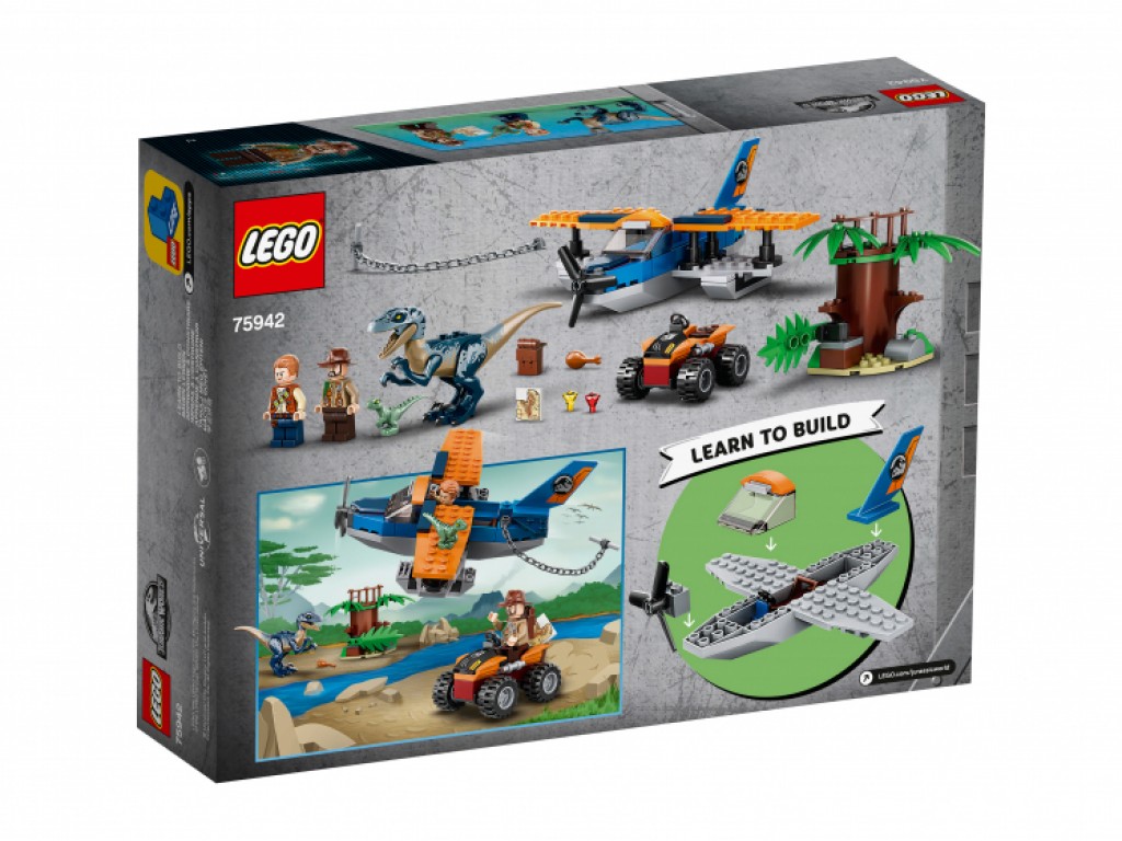 Конструктор LEGO Jurassic World 75942 Велоцираптор: спасение на биплане