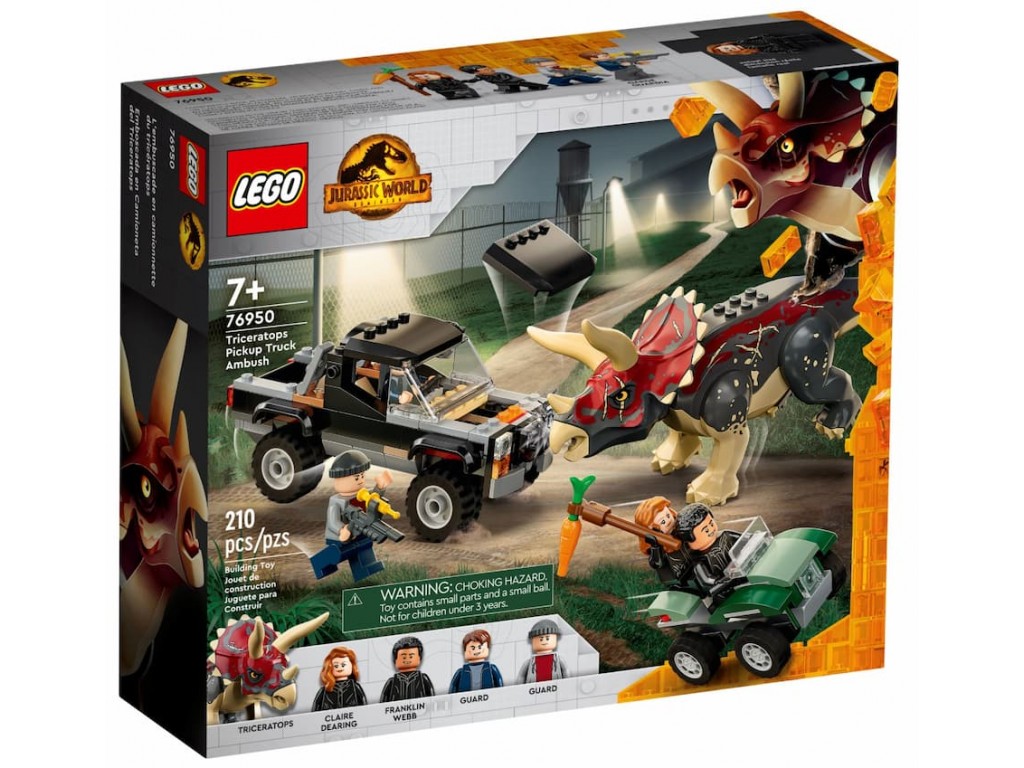 Конструктор LEGO Jurassic World 76950 Нападение трицератопса на пикап