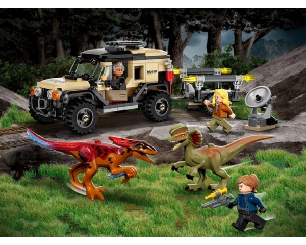 76951 Lego Jurassic World Перевозка пирораптора и дилофозавра
