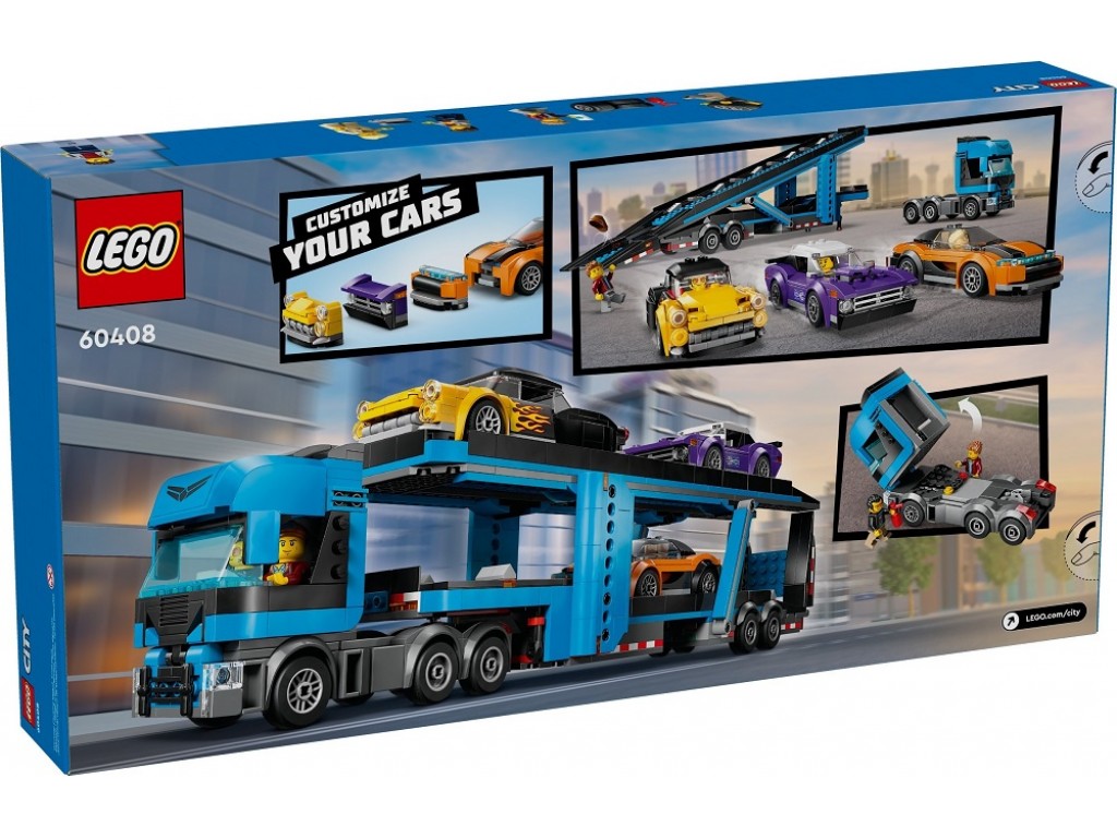LEGO City 60408 Грузовик-автовоз со спортивными автомобилями