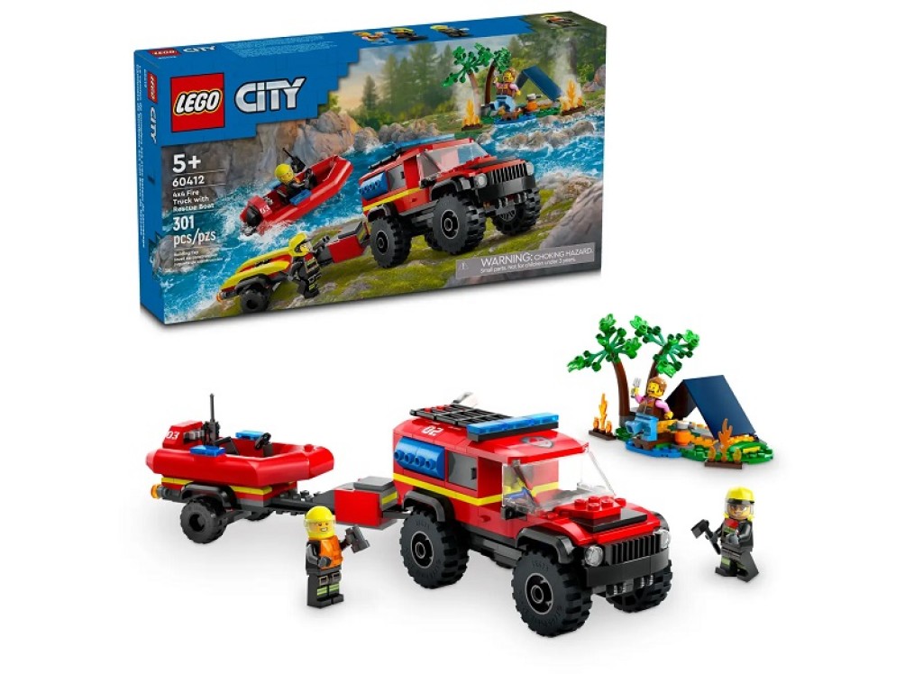 LEGO City 60412 Пожарная машина 4х4 со спасательным катером