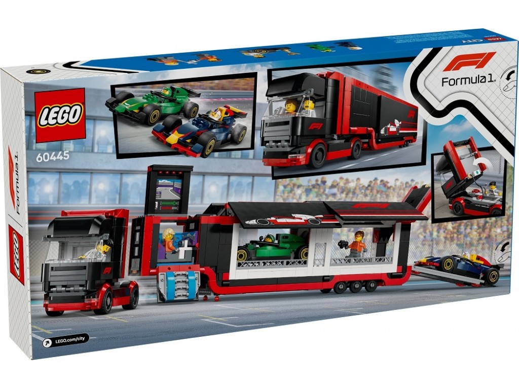 LEGO City 60445 Грузовик F1 с гоночными автомобилями RB20 и AMR24 F1