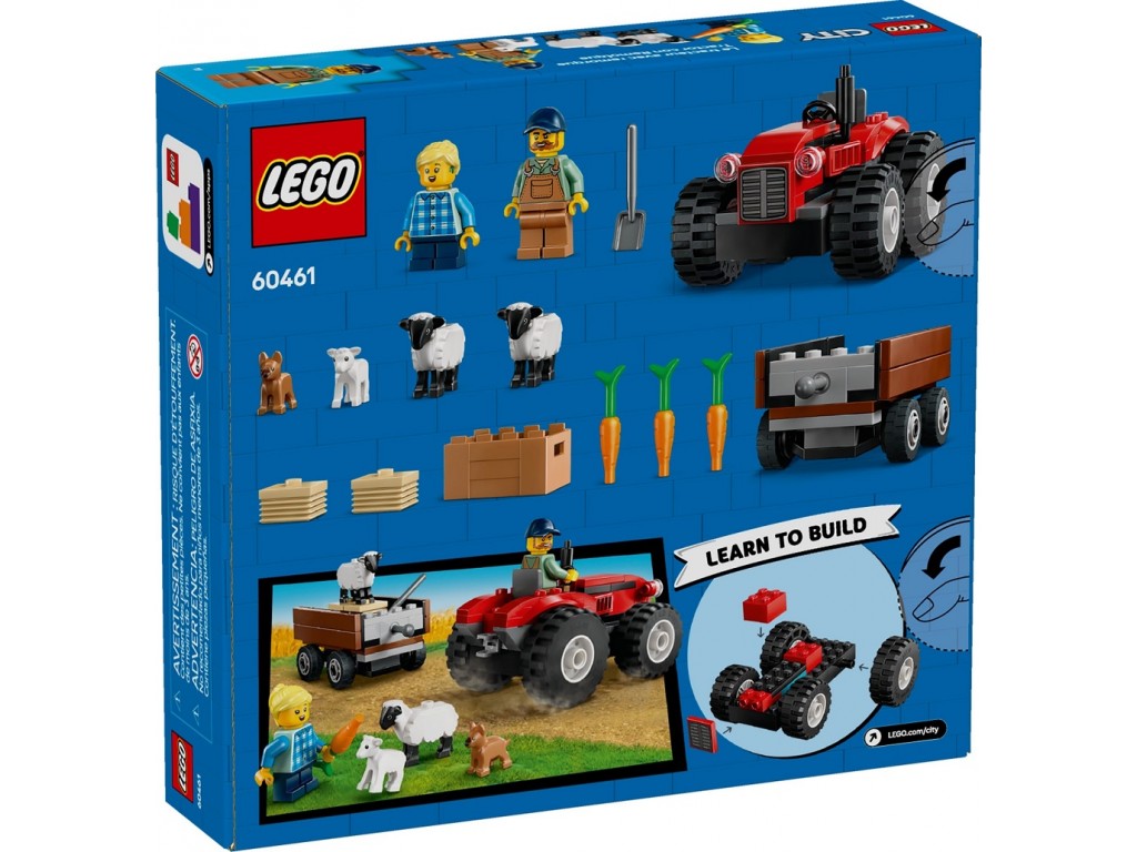LEGO City 60461 Красный фермерский трактор с прицепом и овцами