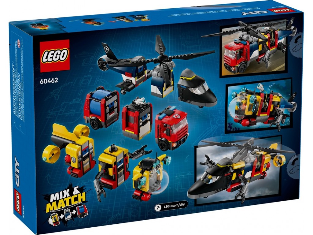 LEGO City 60462 Вертолет, пожарная машина и подводная лодка