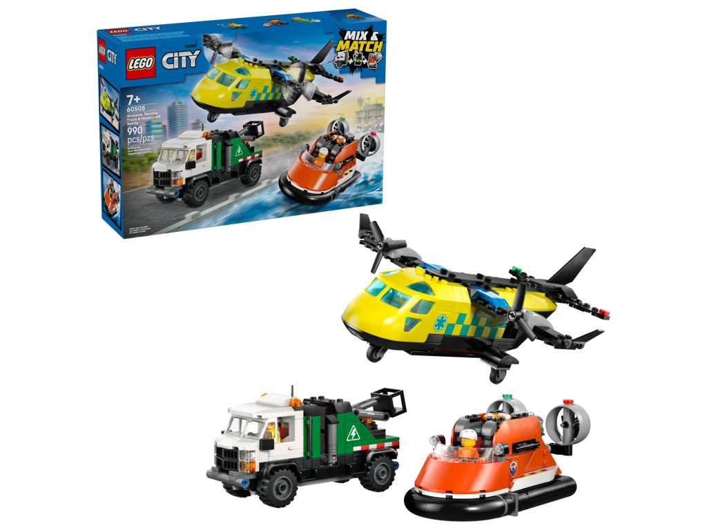 60505 LEGO City Ремикс самолёта, грузовика и судна на воздушной подушке