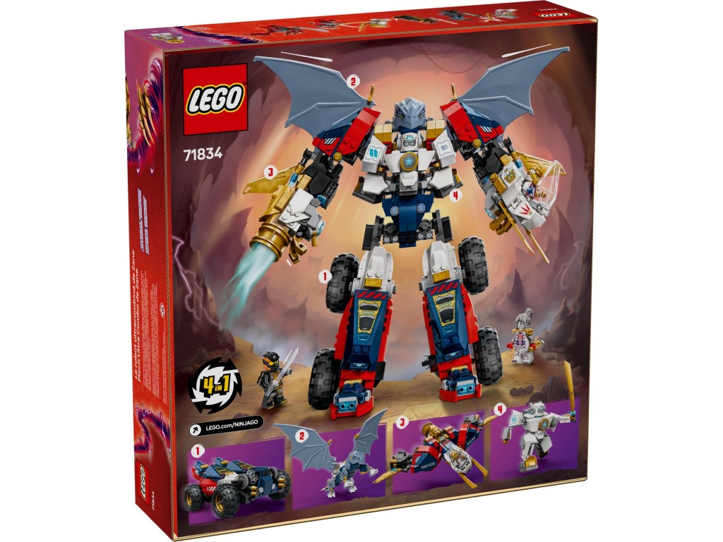 LEGO Ninjago 71834 Ультра комбо-робот Зейна 4 в 1
