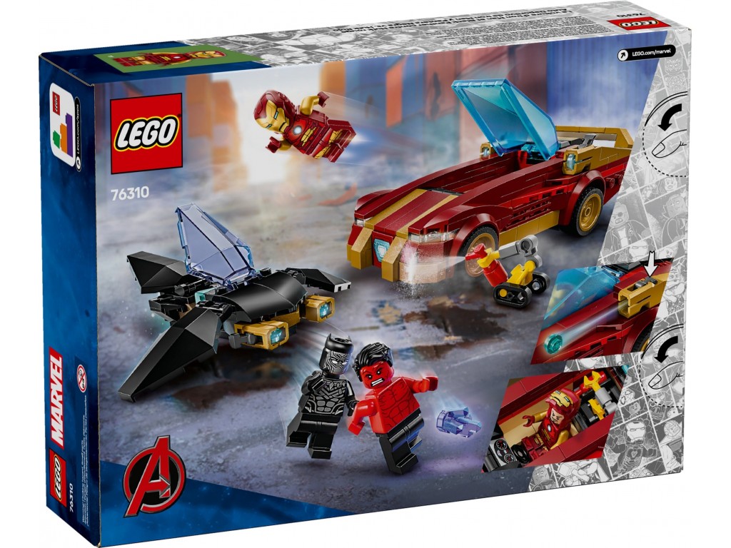 LEGO Super Heroes 763104 Железный человек на автомобиле и Черная пантера против Красного Халка