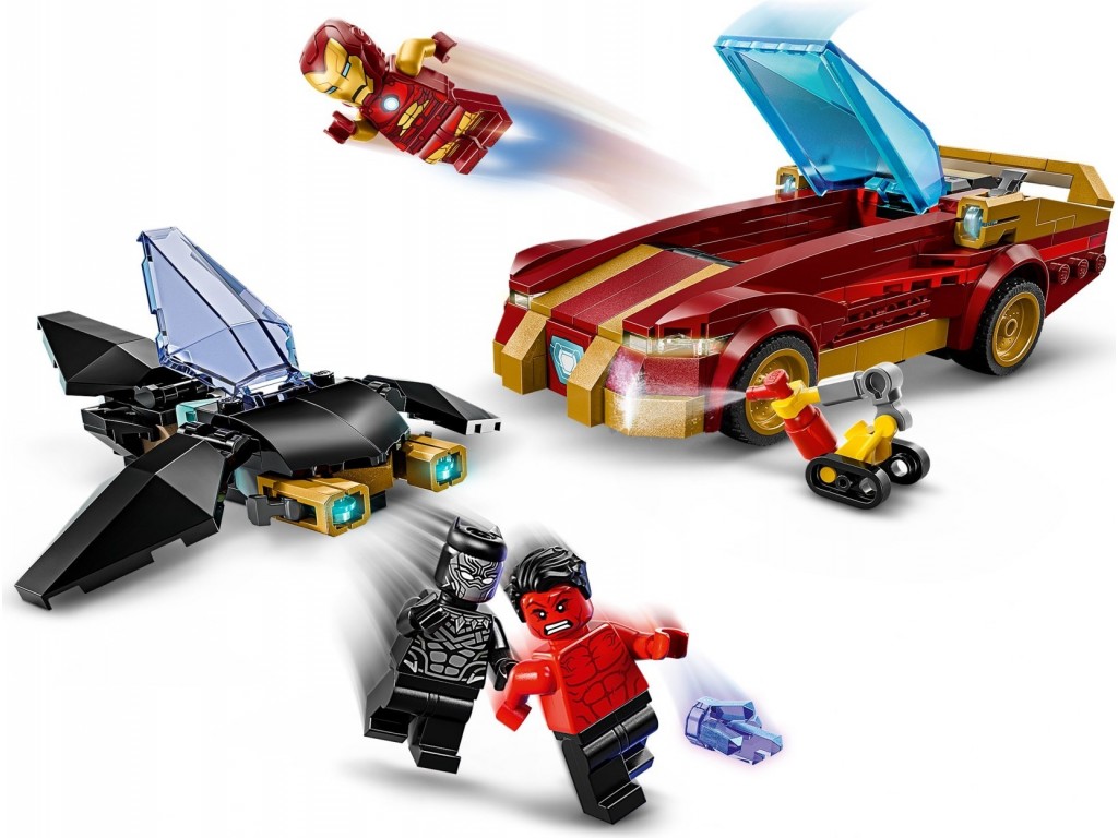 LEGO Super Heroes 763104 Железный человек на автомобиле и Черная пантера против Красного Халка